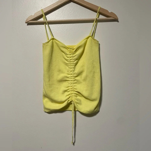 Vibrant Yellow Ruched Drawstring Camisole – Perfect  for Summer - Picture 1 of 8